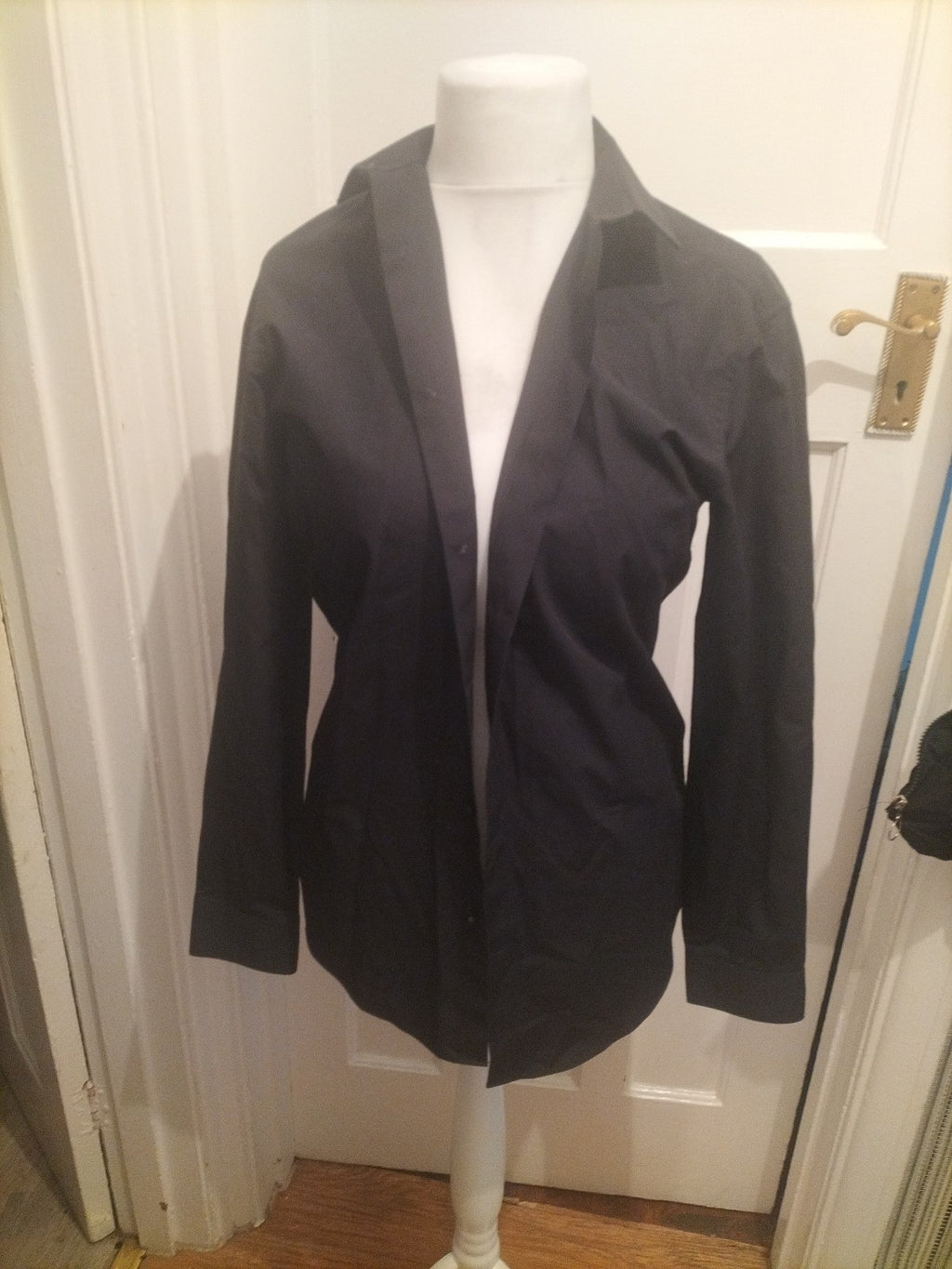 Mens Next Tailoring Size 15" Regular Fit Black Long Sleeved Shirt