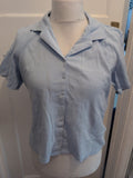 BHS 14 Pale Blue Short Sleeve Collared Blouse Polo