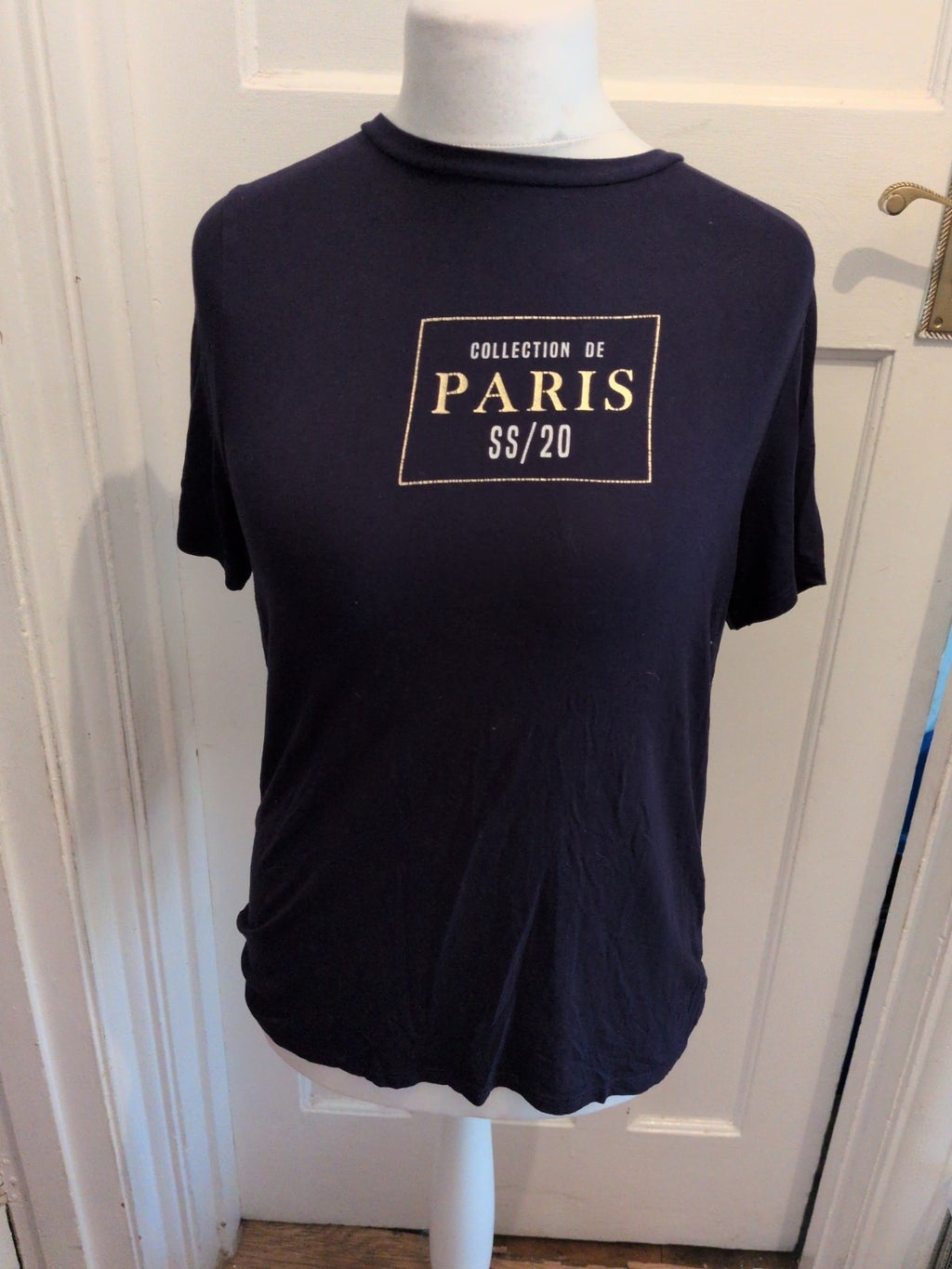 River Island 12 Navy Paris Print Short Sleeve T-shirt