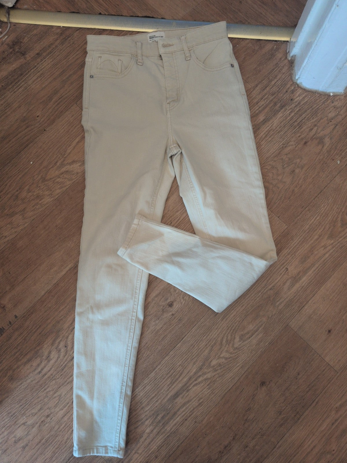 Ladies River Island Size 12 Skinny Beige Jeans