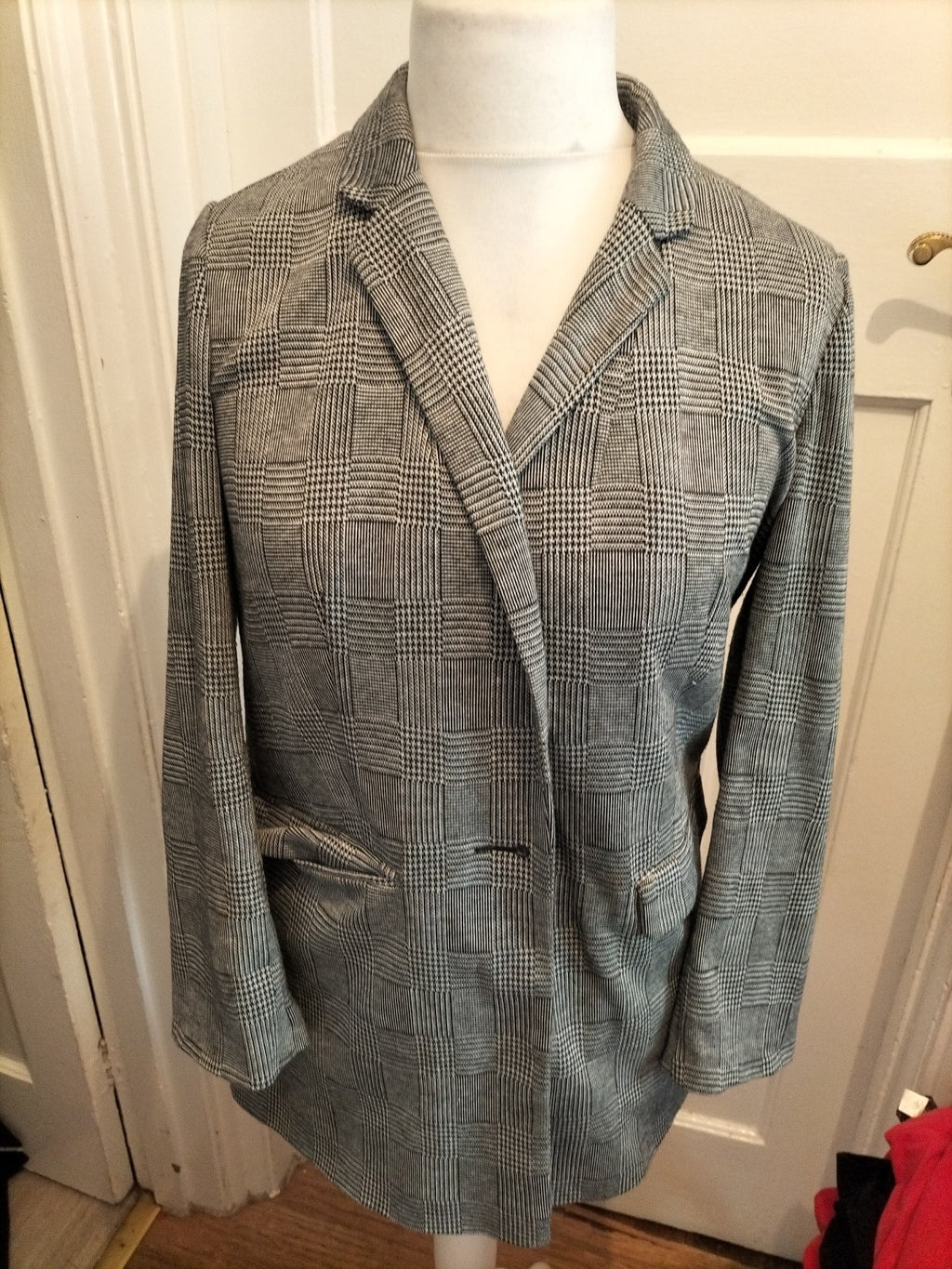 Ladies Primark Size 10 Grey Black Buttoned Cardigan