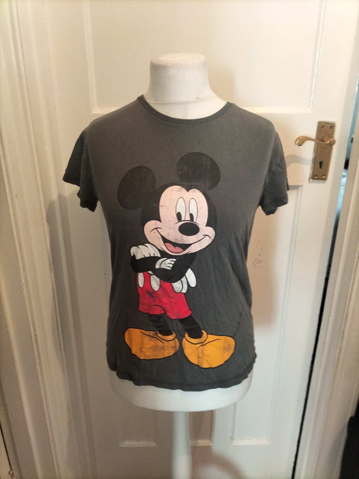 Girls Disney Age 11-12 Years Grey Mickey Tshirt Cracking