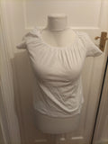Ladies New Look Size 6 White Short Sleeve Wide Neck T-shirt