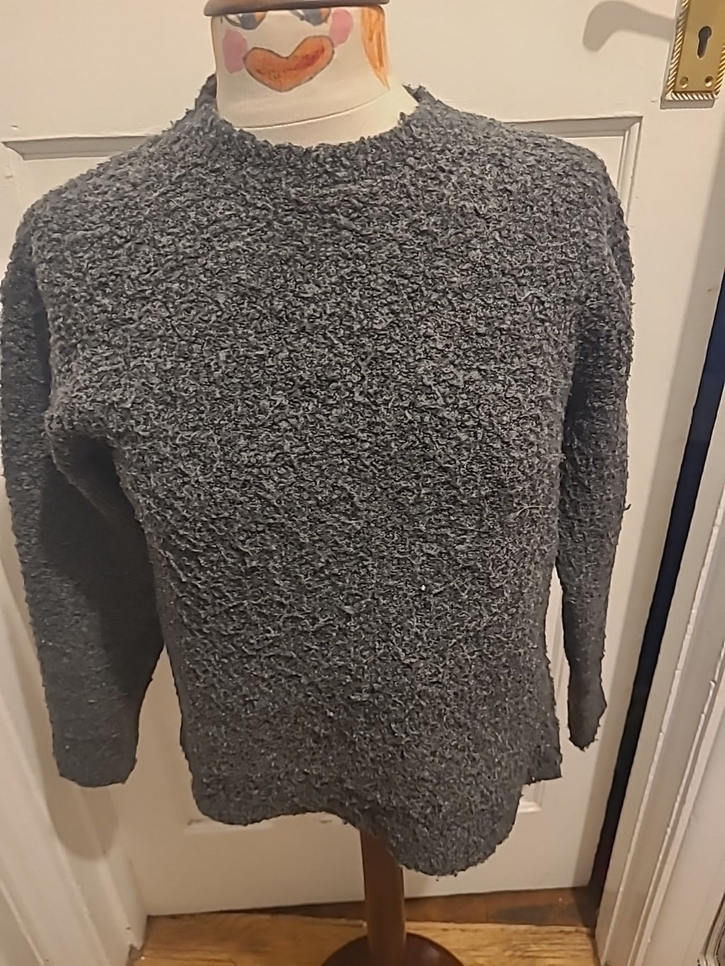 Ladies M&S Size XS Grey Fluffy Long Sleeved Jumper
