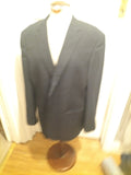Mens B&W Size 46R Black Pinstripe Lined Padded Blazer