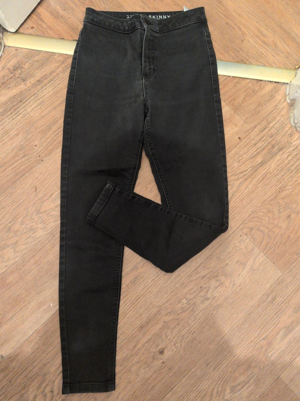 Ladies Marks And Spencer Size 10 Short Black Super Skinny Jeans