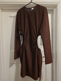 Ladies Divided Size Medium Purple Glittery Open Sides Dress
