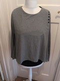 4XL Grey And Black Lined Long Sleeve Blouse