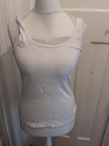 George 14 Fitted Vest White Sleeveless Top