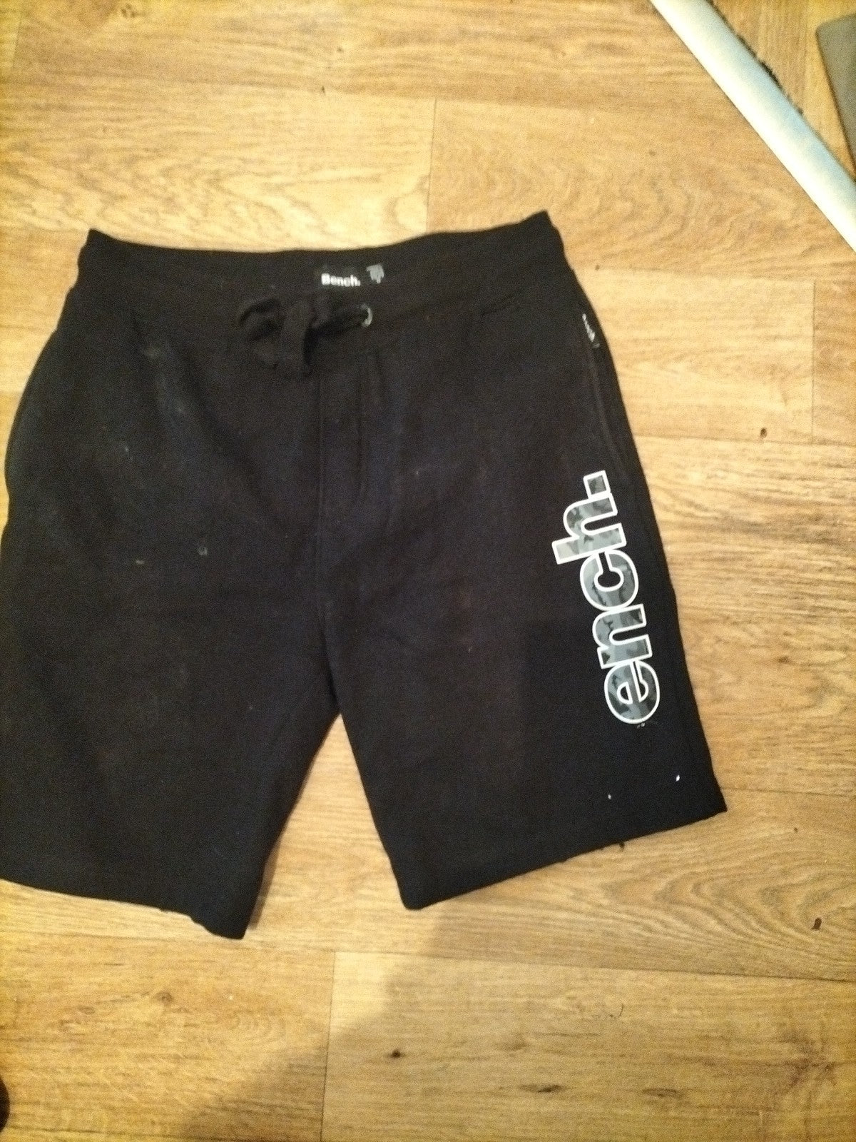 Mens Bench Size Small Black Elasticated Sweat Shorts
