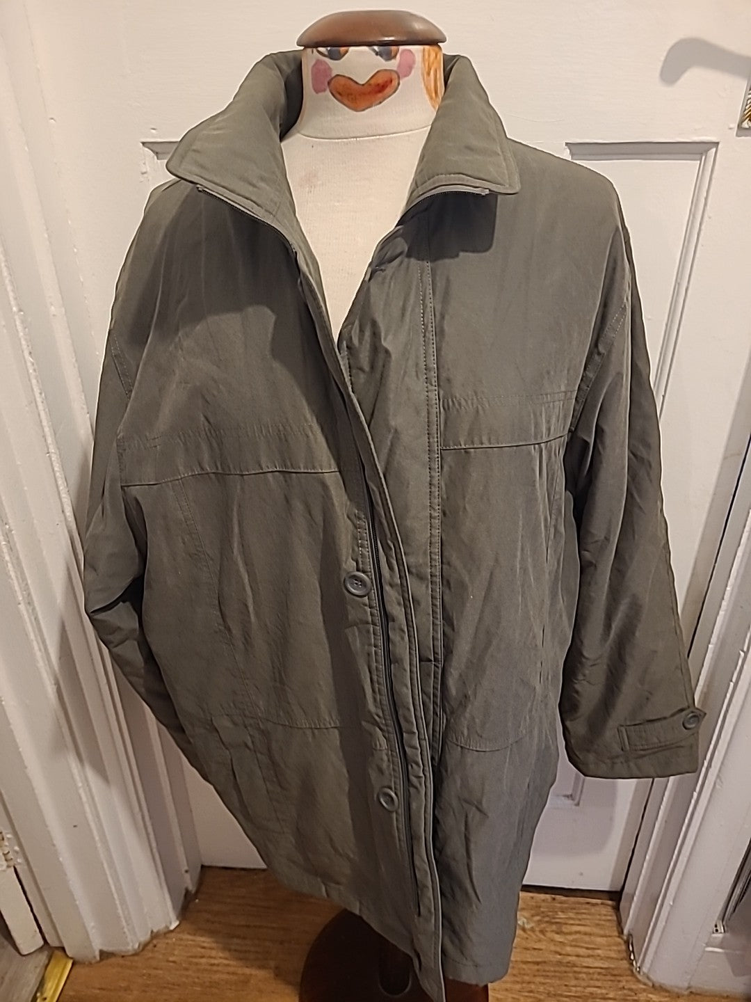 Mens EWM Size Large Khaki Lined Coat