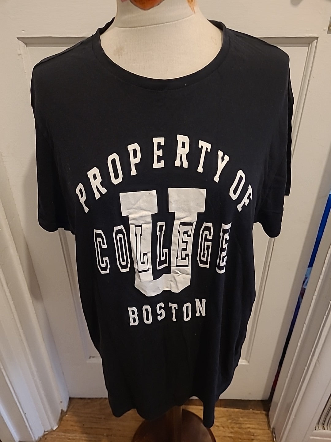 Mens Primark Size XL Black "Boston" Print Tshirt