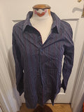 Mens Marks And Spencer Autograph Size Large Striped Multi Long Sleeved Shirt