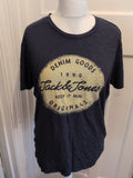 Jack & Jones XL Reg Fit Navy Print Short Sleeve T-shirt