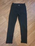 Ladies Manbrand Size Large Black Ribbed Long Sleeved Crop Top With Black Ribbed