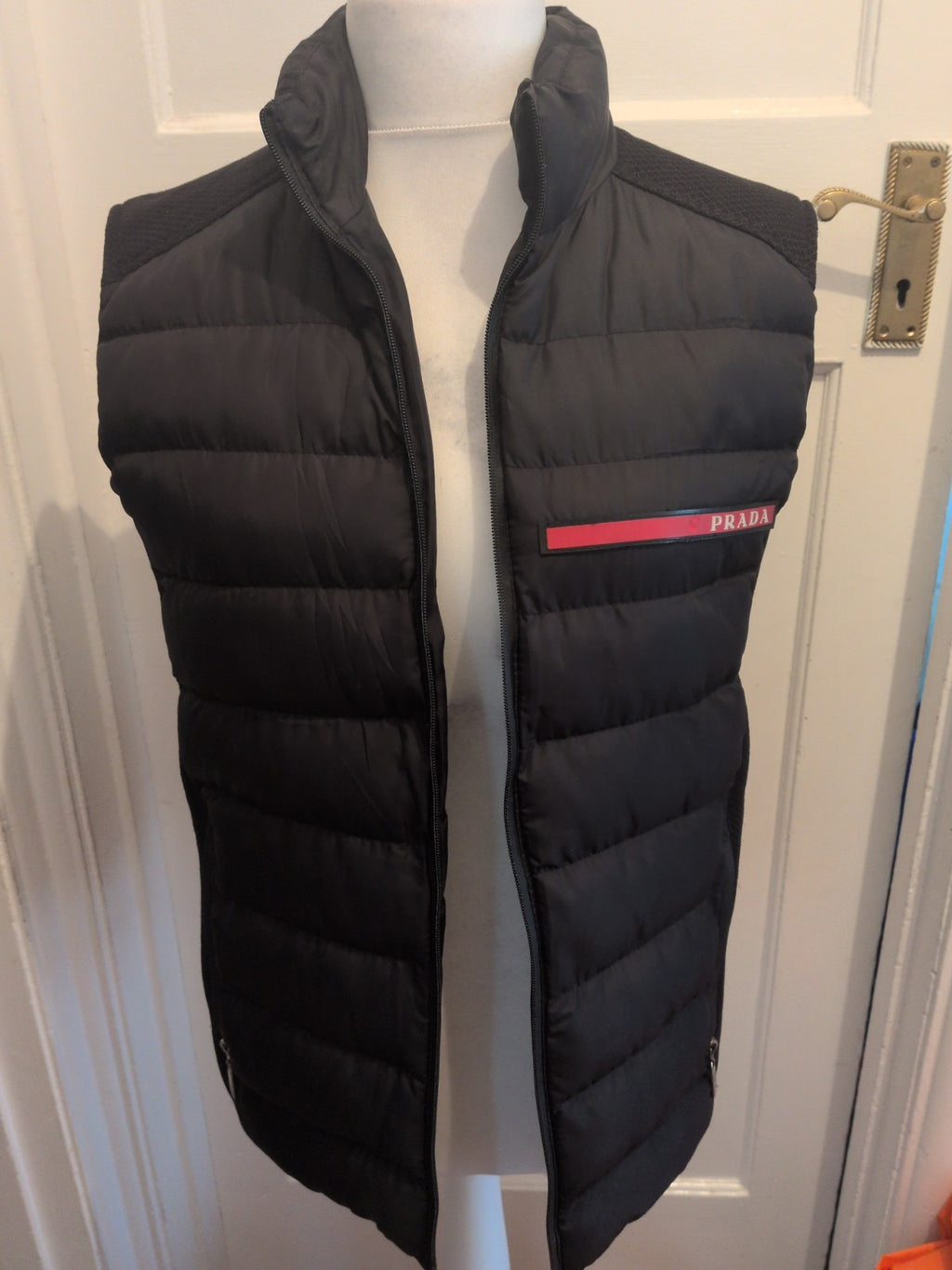 Prada 50M Black Puffer Sleeveless Jacket