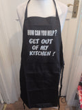Brand New Black With White Print Apron