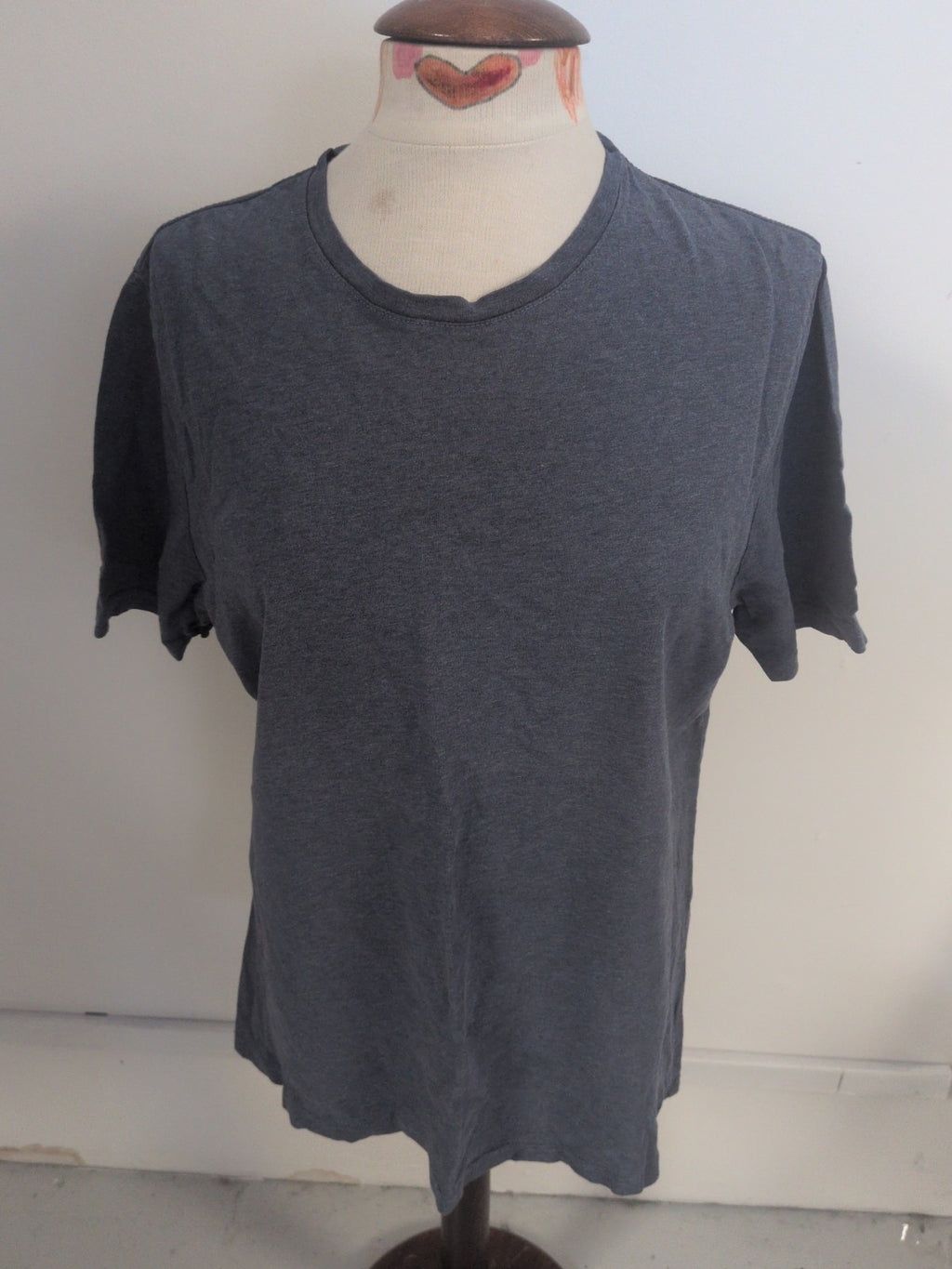 Marks And Spencer Large Regular Fit Pure Cotton Blue Short Sleeve T-shirt
