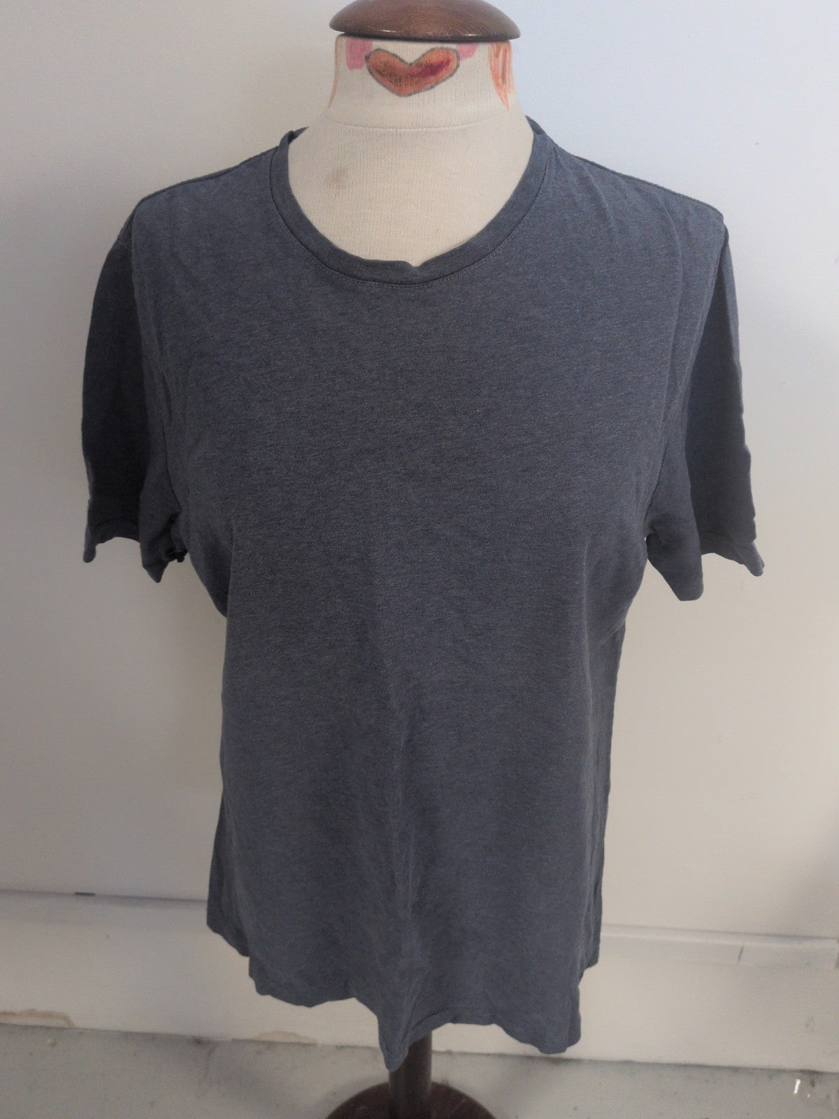 Marks And Spencer Large Regular Fit Pure Cotton Blue Short Sleeve T-shirt