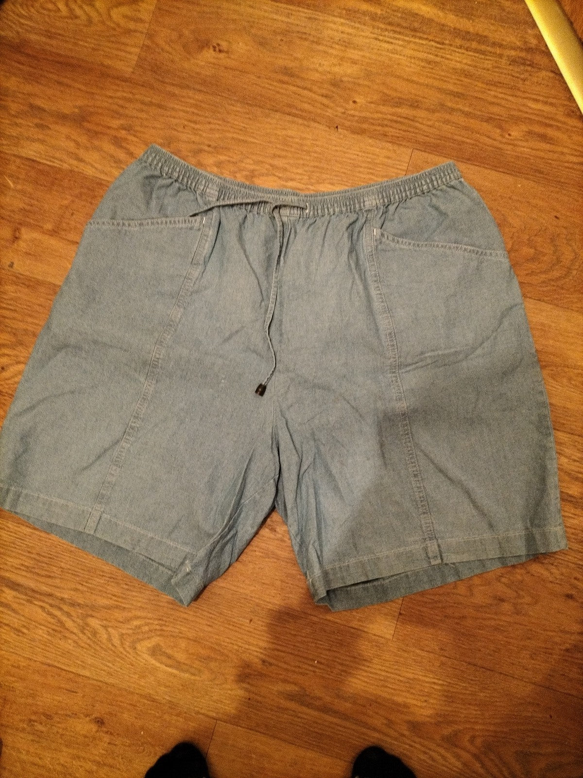Ladies Size XL Pale Denim Elasticated Shorts