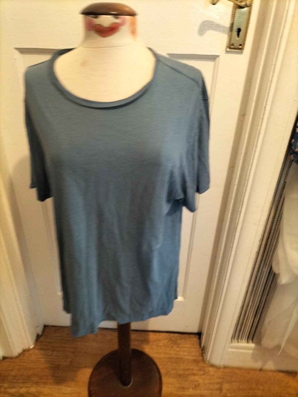 Mens Matalan Size Large Navy Blue Short Sleeved Pyjama Top
