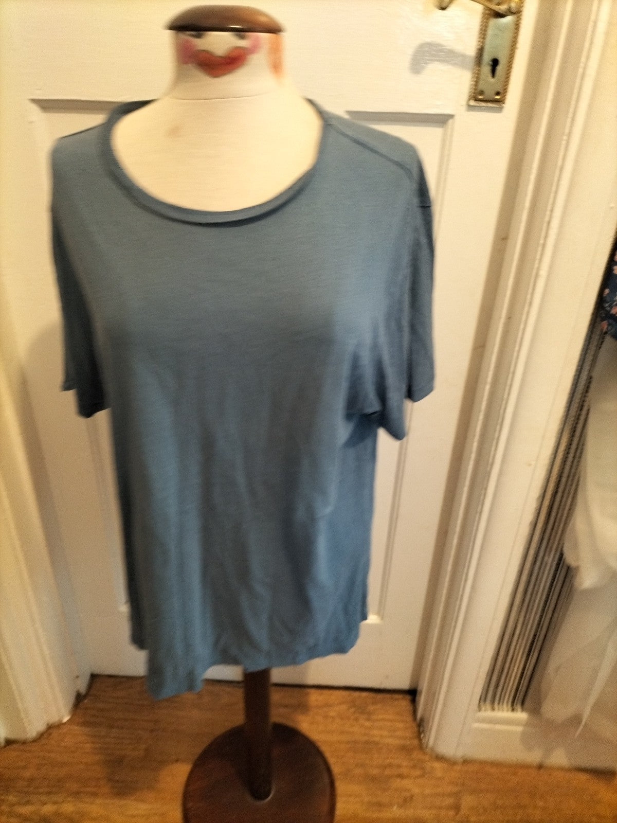 Mens Matalan Size Large Navy Blue Short Sleeved Pyjama Top
