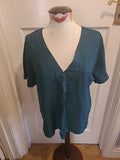 Ladies Natura Size XS Bottle Green Short Sleeved Blouse