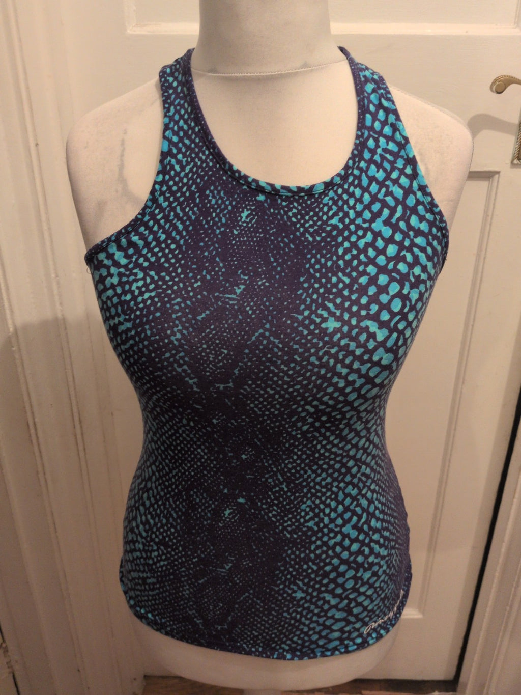Ladies Pineapple Size Medium Navy And Blue Sleeveless Tank Vest Top