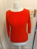Ladies La Wear Size Small Orange Ribbed Hem And Cuff Long Sleeve Blouse