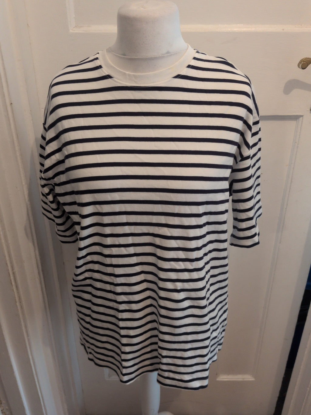 Primark Large Navy Stripe Short Sleeve T-shirt