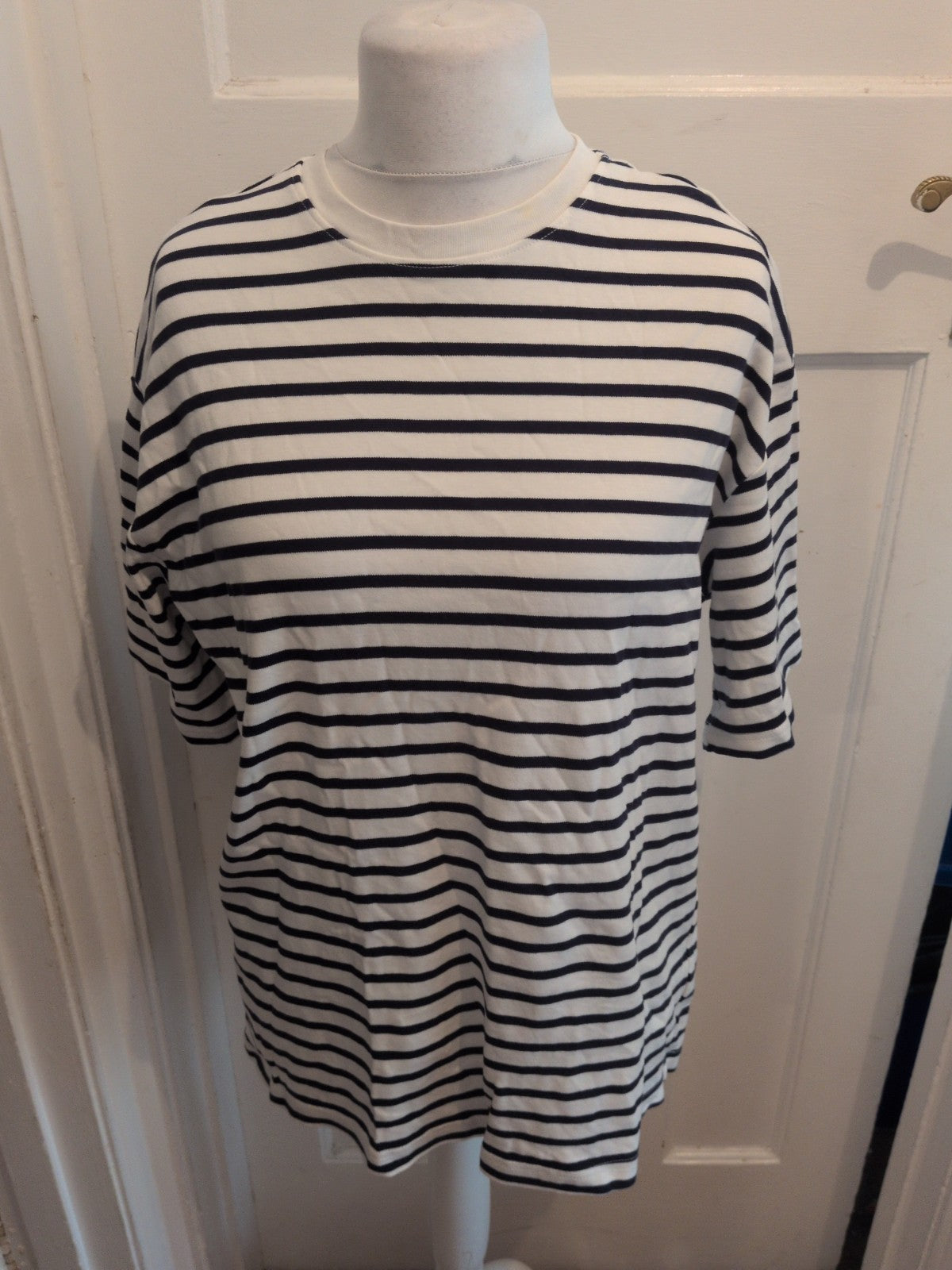 Primark Large Navy Stripe Short Sleeve T-shirt