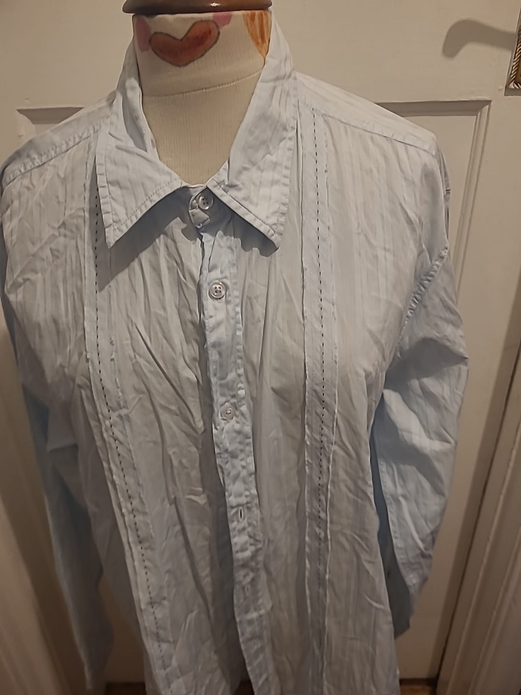 Mens Guess Cintage Size XL Pale Blue Long Sleeved Shirt