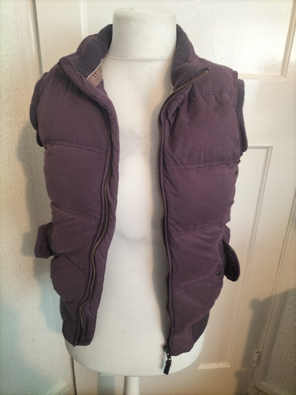 Ladies Fat Face Size 10 Purple Padded Puffer Jacket Sleeveless