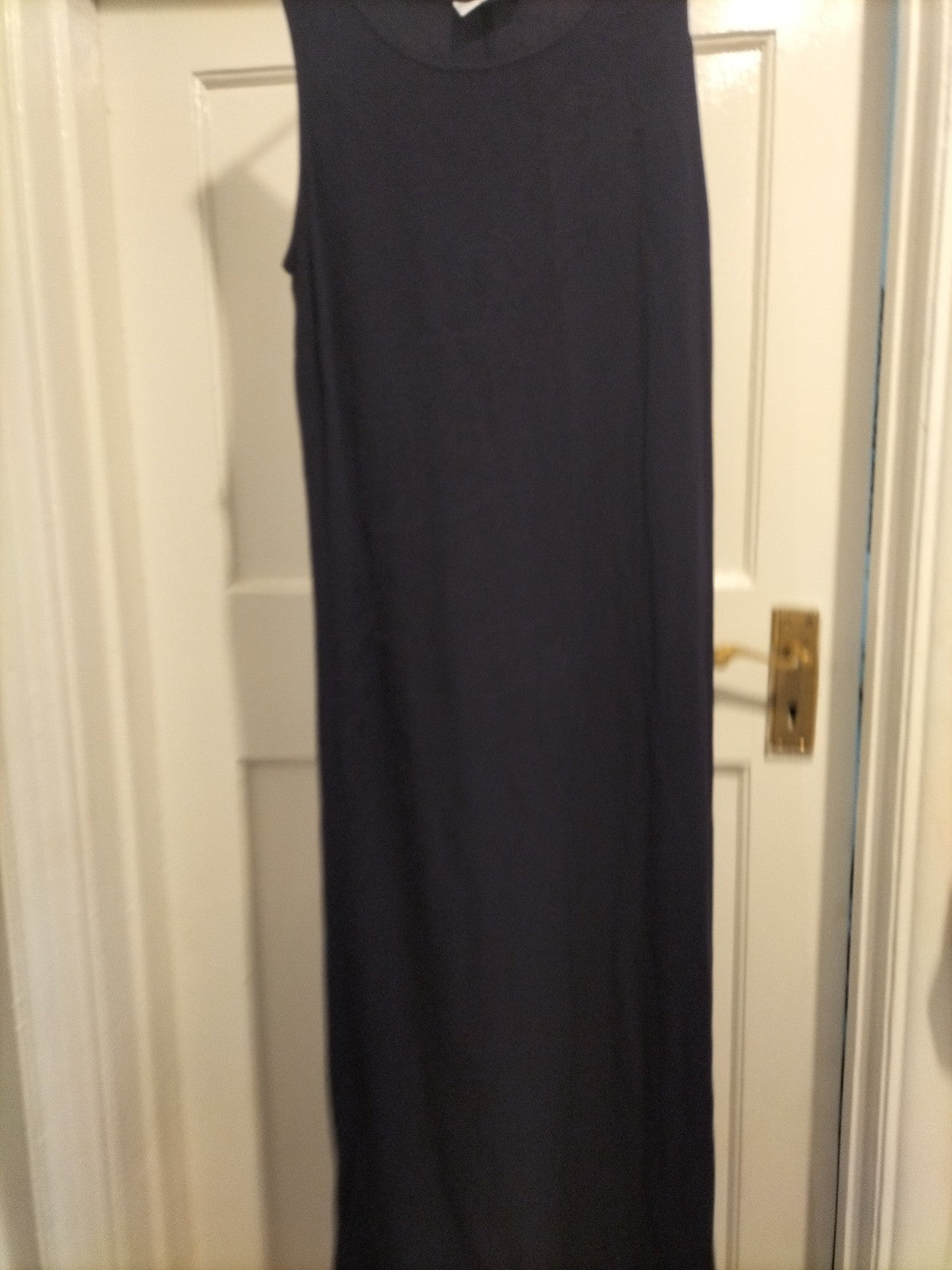 Ladies Sara Woman Size 10-12 Deep Purple Sleeveless Dress Embroidery Detail