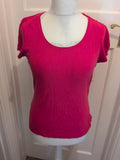TU 14 Hot Pink Scoop Neck Short Sleeve Blouse Bobbling
