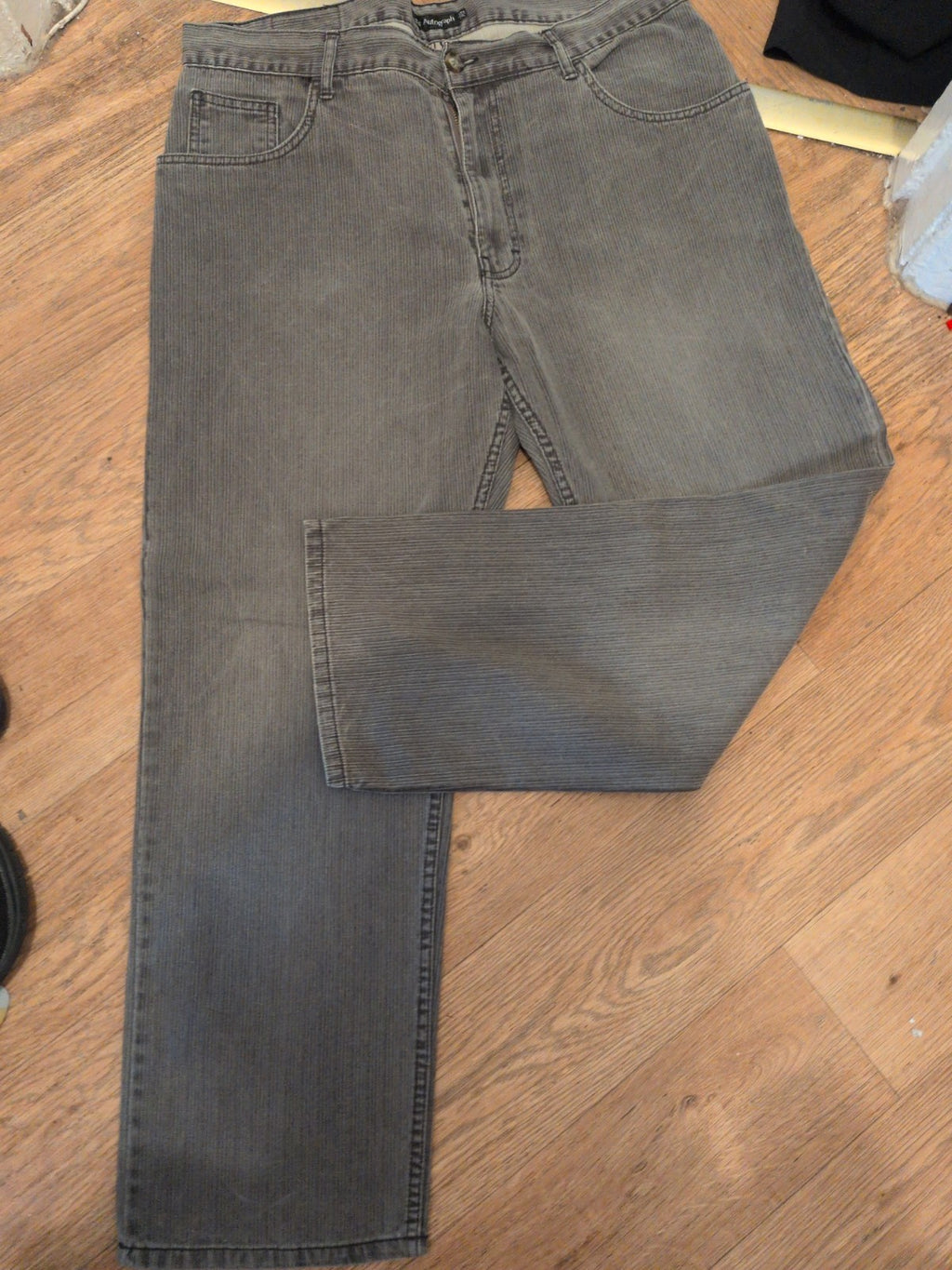 Autograph 38x29 Grey Striped Straight Jeans