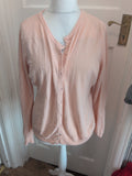 Bonmarche 22 Pale Pink Buttoned Long Sleeve Cardigan