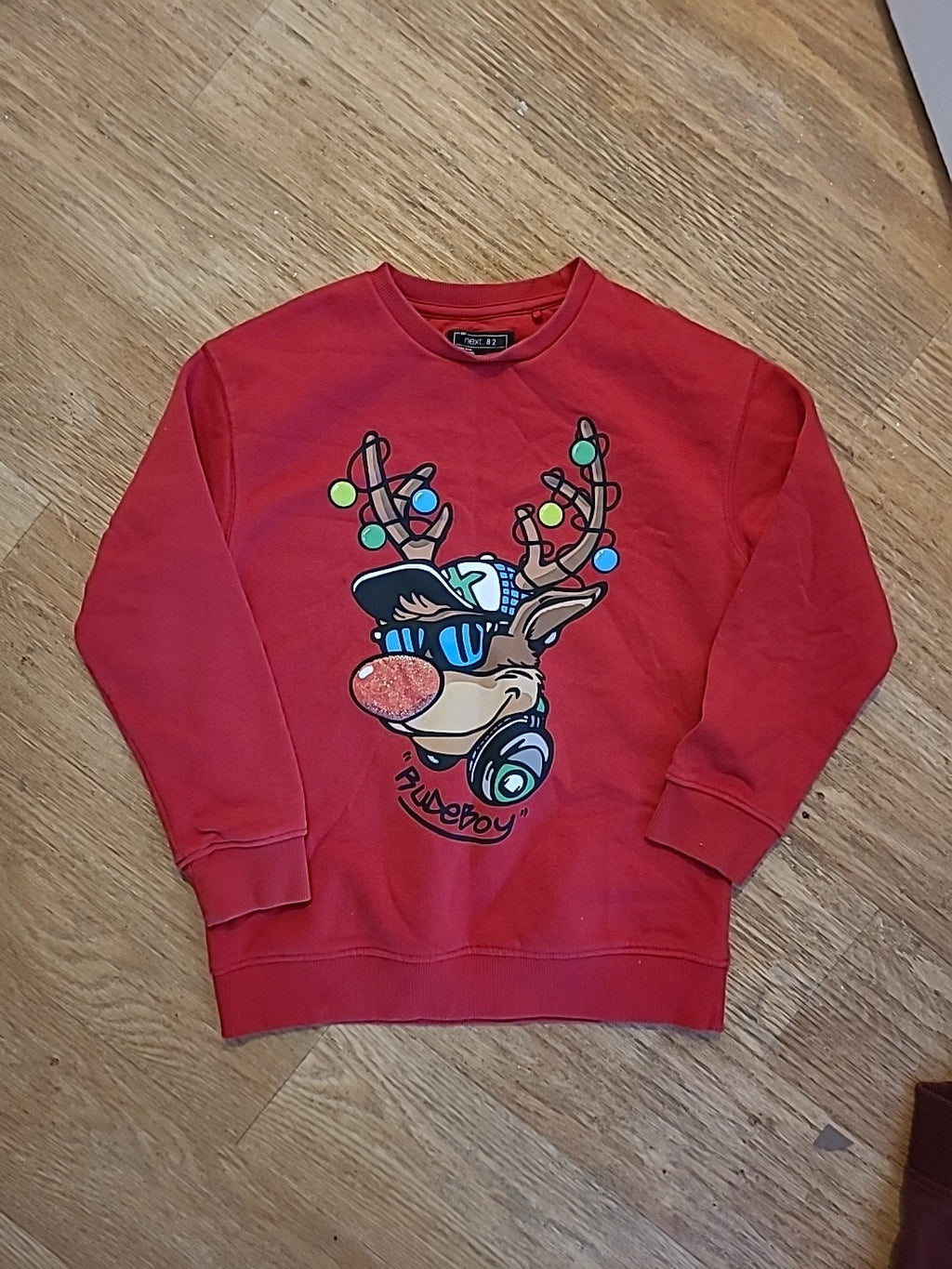 Boys Next 9 Years Red Reindeer Jumper