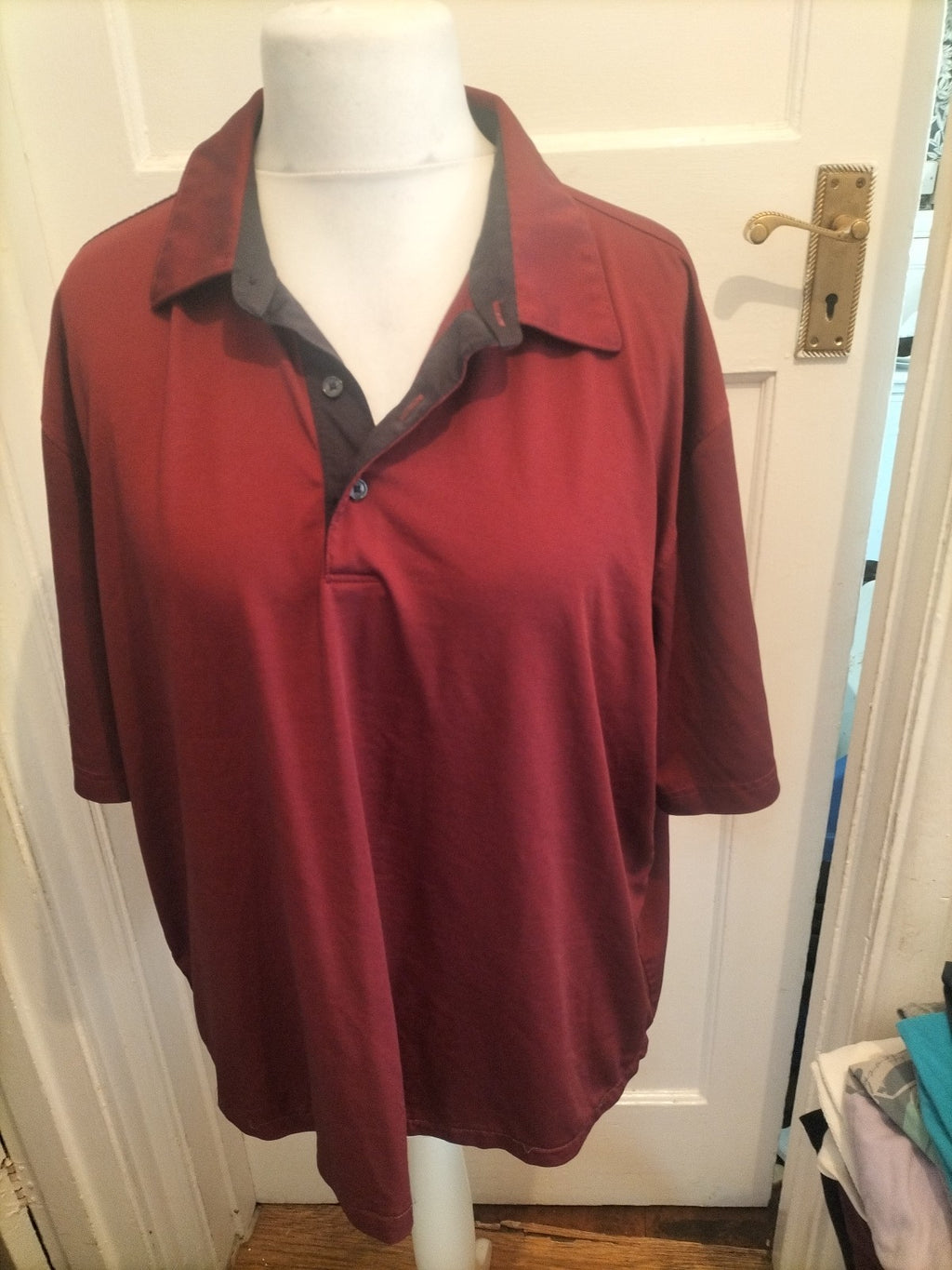 2XL Burgundy Short Sleeve Polo