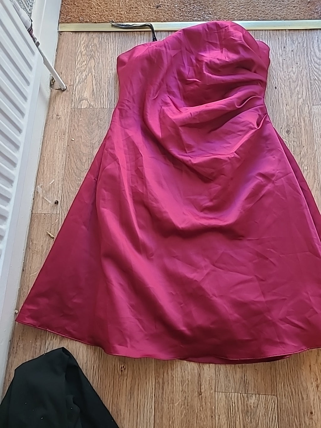 Ladies Alfred Angeo Size Large Wine Boned Sleeveless Strapless Dress