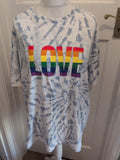 F&F 2XL Blue Dye Short Sleeve "Love" T-shirt *