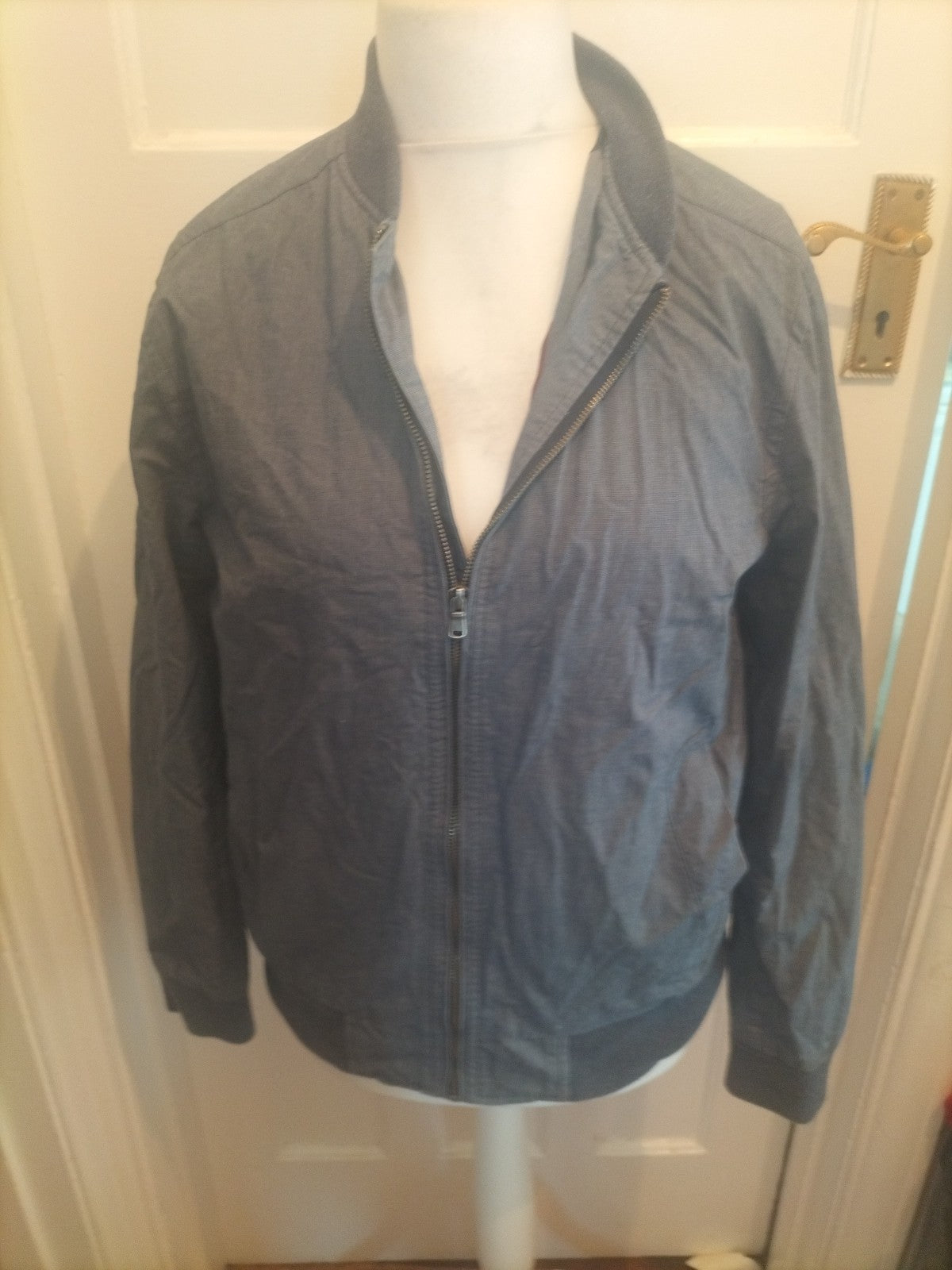 Mens Red Herring Size Medium Blue Lined Full Zip Jacket