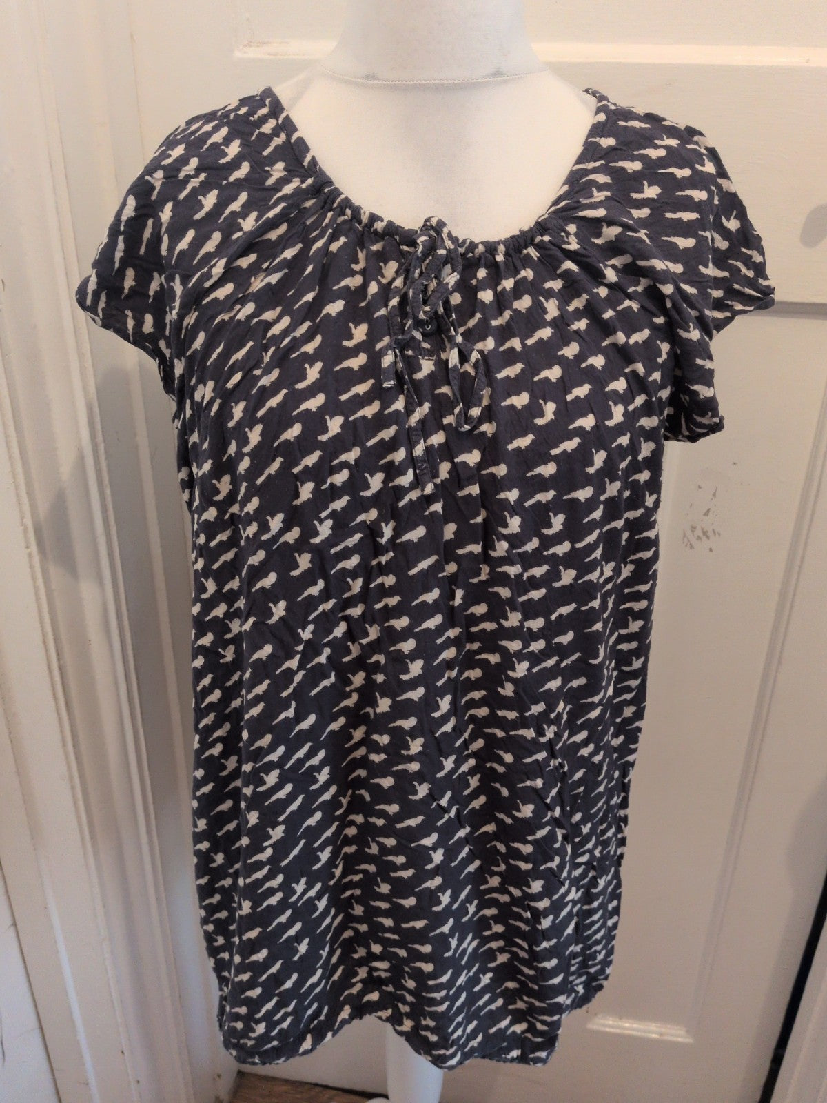 18-20 Multicoloured Bird Pattern Short Sleeve Blouse