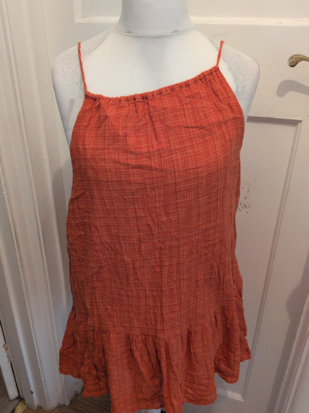 Pull&Bear Medium Orange Sleeveless Flowy Blouse