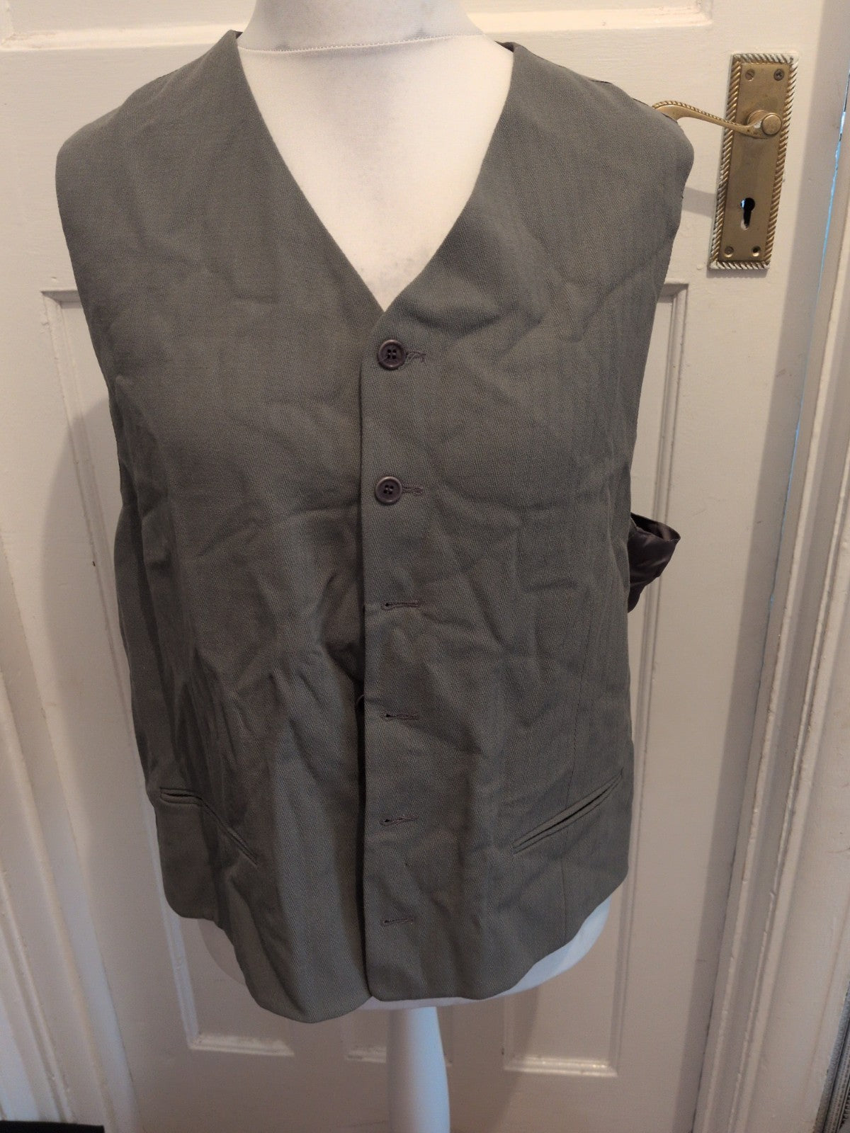 46R Grey Lined Suit Waistcoat