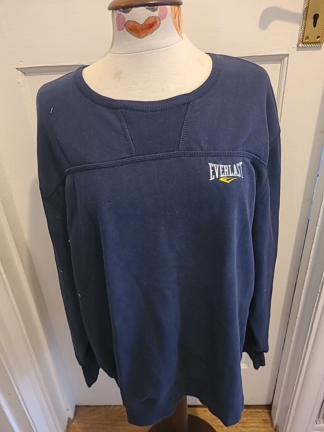 Mens Everlast Size 2XL Navy Long Sleeved Pullover Sweatshirt