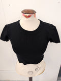 Zara Small Black Short Sleeve Crop T-shirt