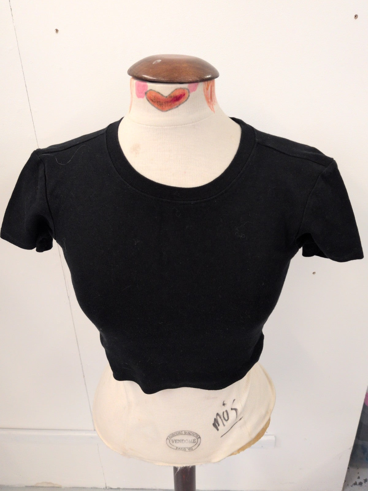 Zara Small Black Short Sleeve Crop T-shirt