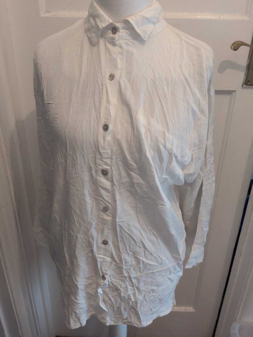 One Size Cream Long Sleeve Shirt Possibly Nightwear