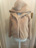 Ladies Divided Size 10 Neutral Fluffy Lined Popper Fastening Jacket
